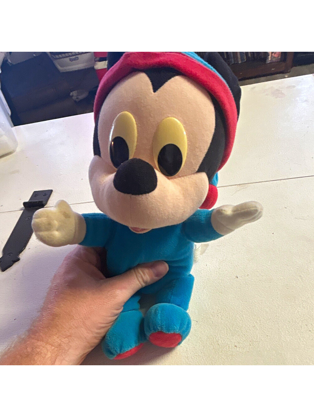 Vtg Disney Mickey Mouse Plush Toy Blue Outfit Red Hat Disney Franchise